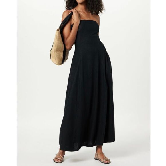 The Drop Womens Carlota Strapless Linen Maxi Dress - Picture 4 of 4